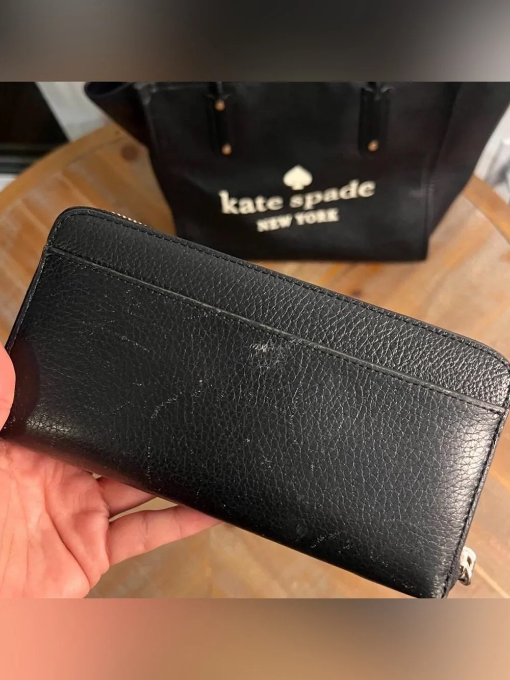 Kate Spade New York Black Leather Tote with Matching Wallet